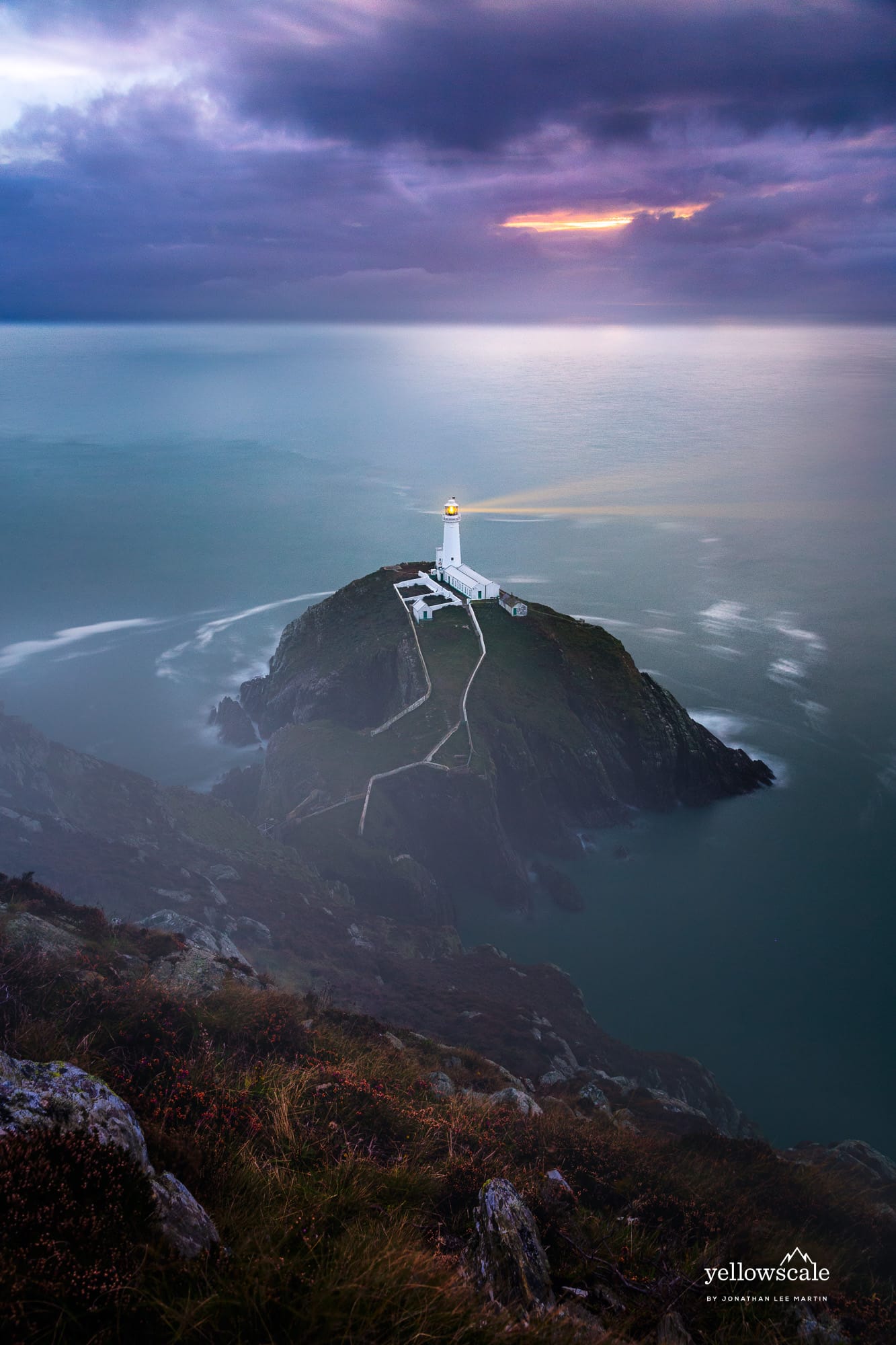 South Stack Lighthouse in Holyhead, Wales, UK